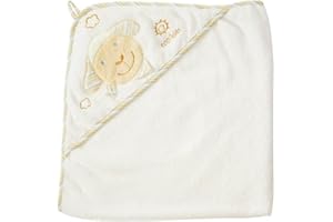 Fehn Badetuch BabyLOVE - Badehandtuch Kinder Poncho aus Frottee - Baby Handtuch mit süßem Schaf - Babybadetuch mit Kapuze für Babys und Kleinkinder ab 0+ Monaten – Kapuzenhandtuch Maße 80 x 80 cm