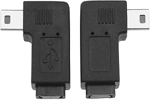 ECSiNG 2 szt. mini USB 5-pinowy męski na micro USB żeński adapter 90 stopni lewy prawy kąt ładowania i transferu danych adapter konwertera