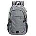 Produktbild Casual Polyester Rucksack, große Kapazität Laptop mit USB-Lade-Schnittstelle Kopfhörer Loch Rucksack wasserdichte Trend Wandern Reiten Rucksack Unisex Schultasche, schwarz, blau, grau, lila ( Color : Gray )