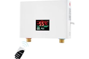 YUCHENGTECH Mini Instant Water Heater Instant Electric Water Heater 3000W Constant Temperature Electric Tankless Water Heater with Remote Control Digital Display for Home Kitchen Bathroom Indoor 220V (White)