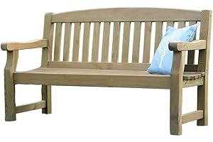 RIVERSIDE WOODCRAFT Garden Bench Heavy Duty 3 Seater