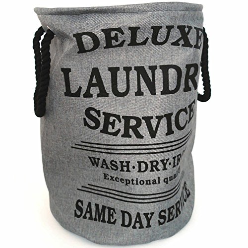 LS Design Wäschesammler Wäschetruhe Wäschesack Wäschekorb Canvas Grau - 2