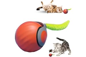 Mzzsveuy Speedy Tail Cat Toy, Interactive Cat Ball Toy, Smart Interactive Pet Toy Ball, Rechargeable Smart Interactive Pet Toy Ball (Red)