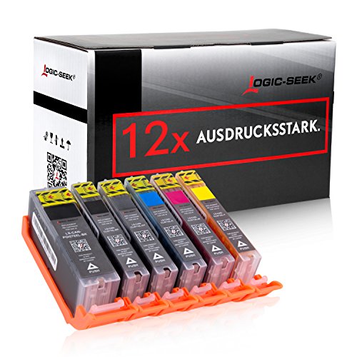 12 Logic-Seek Tintenpatronen kompatibel zu Canon PGI-570 CLI-571 XL für Canon Pixma MG7750 MG7751 MG7752 MG7753 MG7700 Series