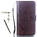 Produktbild Sony Xperia Z3 Compact Hülle, Sony Xperia Z3 Mini Schutzhülle, Alfort 3 in 1 Lederhülle / handyhüllen Fashion Design Premium PU Leder Hohe Qualität Tasche Case Cover Kasten Abdeckung Wallet für Sony Xperia Z3 Compact / Sony Xperia Z3 Mini 4.6" Smartphone Funktion Standfunktion Unterstützte Telefone und Magnetverschluss mit Schmetterling ( Dunkelbraun ) + Alfort Schwarz Stylus Pen + Netter Staub Stecker