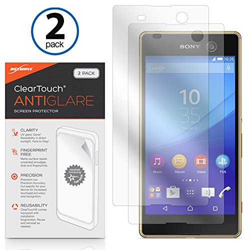 BoxWave Displayschutzfolie für Sony Xperia M5, blendfrei, Anti-Fingerabdruck, Matt, 2 Stück