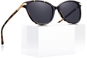 AVAWAY Vintage Donna Occhiali da Sole Polarizzati Oversize UV400 Protezione Lente Telaio in Acetato