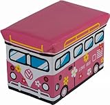 Bieco 4931304 Staubox und Sitzbank Love Bus, 49 x 31 x 31 cm