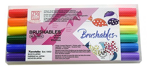 KuretakeZIG Juego de pinceles de doble punta (Vivid Colors)