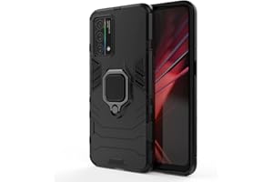 HONLEN Pokrowiec kompatybilny z Realme GT Master Edition, klasa wojskowa [odporna na wstrząsy] [antypoślizgowa] z metalowym pierścieniem, podpórka wytrzymała obudowa ochronna