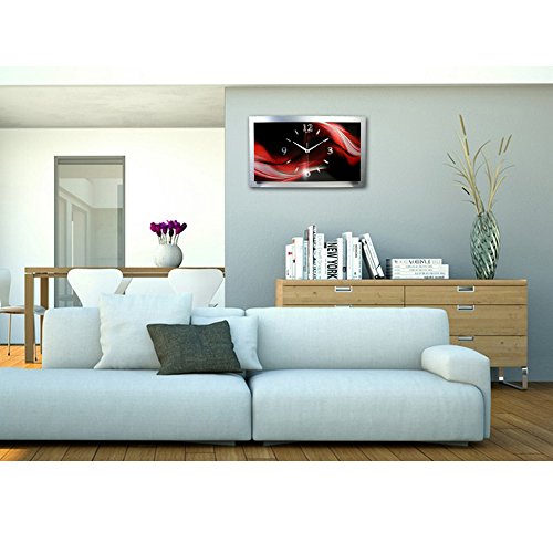 3D Abstrakt Designer leise Funk Wanduhr Funkuhr modernes Design * Made in Germany* WAA008FL - 3