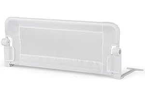 COSTWAY Sponda Letto per Bambini 105/120/150 cm, Barriera di Sicurezza per Neonati, Barriera Letto Pieghevole e Portatile, con Cinghia di Sicurezza (Bianco, 105 x 38 x 43 cm)