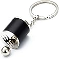 Bitrexup Six Speed Manual Transmission Shift Gear Box Fidget Toy Automotive Part Car Keychain Key Ring Key Chain Ring Keyrings Keyfob (Black)