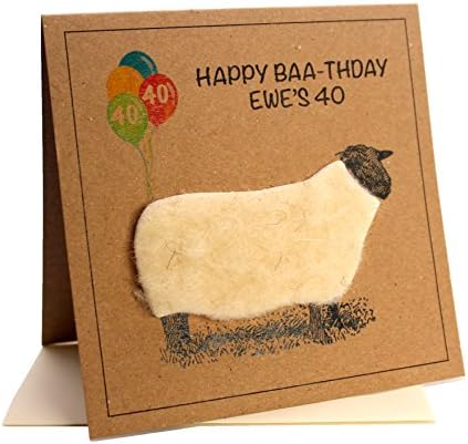 Sheep (EWE'S 40) Greeting Birthday Card (40th Birthday/Blank Inside)
