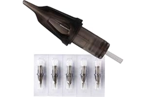 WARRIOR Cartuchos y Agujas de Tatuaje Tattoo Needle Cartridge Tubo de PVC de Acero Quirúrgico Maquillaje Permanente Round Liner Desechable Pre estéril Gas Eo 20 piezas (NEW 1005RL)