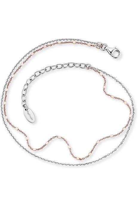 Engelsrufer Bracciale Da Donna Boho In Argento Sterling Nero E Dorato, Con Ciondolo A Stelle E Perle, Regolabile In Due Lunghezze, Senza Nichel, 17 Cm, Acciaio Inossidabile, Nessuna Pietra Preziosa