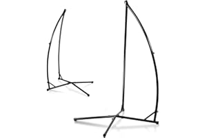 Yakimz Sillón colgante de metal para exteriores, estructura de hamaca, 215 cm, soporte de tubo de acero, 150 kg para silla colgante, accesorios de camping
