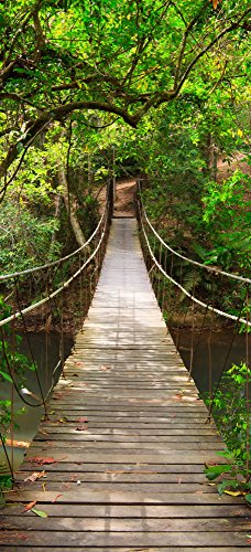 Türtapete Jungle Catwalk 92 x 202 cm Fototapete Tapete Hängebrücke deco.deals - 3