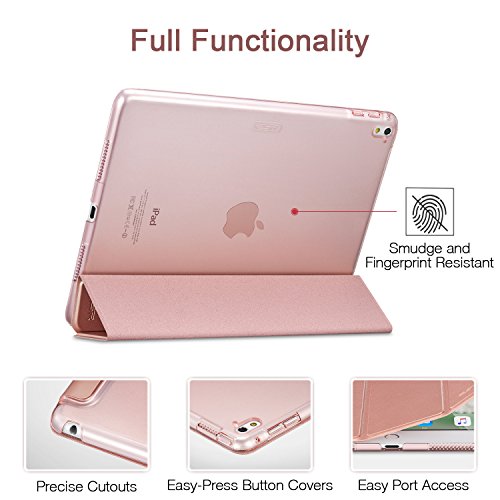 iPad Pro 9.7 Hülle, ESR® Yippee Series Auto aufwachen / Schlaf Funktion Wickelfalz Ledertasche mit Lichtdurchlässig Rückseite Abdeckung Leichtgewicht Schutzhülle für iPad Pro 9.7 Zoll (Rose Gold) - 8