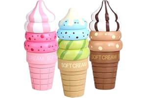 Ungfu Mall 3PCS Wooden Ice Cream Magnetic Connected Food Pretend Play Children Gift Toy Game Random Color