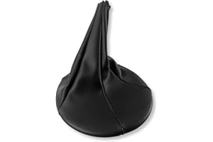 1neiSmartech Schutzhülle aus schwarzem PU-Leder, komplett mit Haltering für Schalthebel, kompatibel mit Fiat Panda 2003-2012 Fiat 500 500C 2007-2013 OEM 71775051 (schwarz)