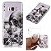 Produktbild Galaxy S8 Plus Hülle, Edaroo TPU Silikon Schutz Handy Hülle Handytasche Etui Schale Klar mit süßes bunt Motiv Schutzhülle Silikon Hülle für Samsung Galaxy S8 Plus - Schwarzer Schädel Totenkopf