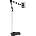 BluuSuuk Tablet Floor Stand with Adjustable Foldable Tablet Arm, Tablet Holder for iPad iPhone iPad Air Mini Kindle Samsung Tab or Other 4.7"-12.9" Cell Phone or Tablets (Black)