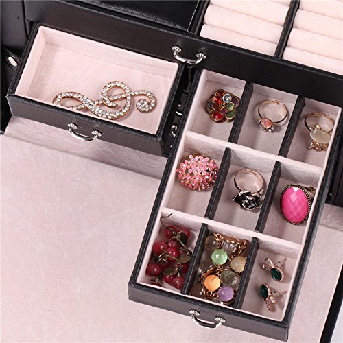 ROWLING Schmuckkästchen Schwarz Schmuckkasten Schatulle Schmuckkoffer mit Mini Box ZG145 - 9