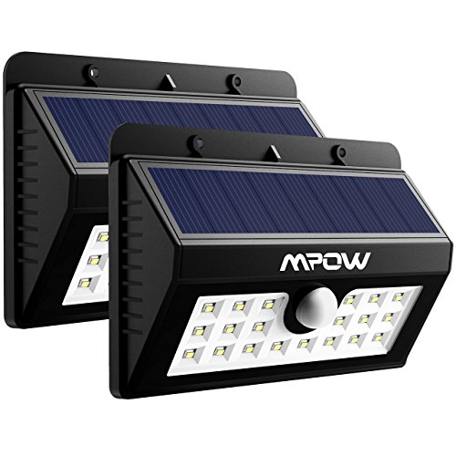 Mpow 2 Stück LED Solarleuchten [3 Intelligente Modi] Mpow 3-in-1 Wireless Wetterfeste Licht Bewegungs Sensor Lampe mit 20 LED für Garten, im Freien, Zaun, Terrasse, Garten, Haus, Auffahrt, Treppen, Außenwand usw.