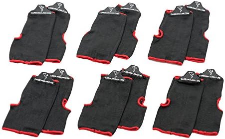 Carbon ClawAero AX-5 Inner Wash Mitts-Pack of 6, Color- Black/Red