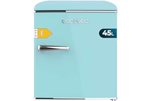 Cecotec Mini Nevera Frigorífico Retro Sobremesa 45L Bolero CoolMarket TT Origin 45 Blue. 55cm de Alto y 44,7cm de Ancho, Clase Energética E, Icebox y Tirador Cromado, Azul