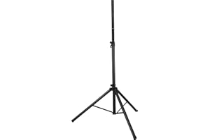 Pronomic SPS-1S Boxenstativ Stahl - Boxenständer mit Stabiler extra breiter Dreibein-Konstruktion - Höhe 120-193 cm - Stativ auch als Dartstativ oder Fotostativ verwendbar