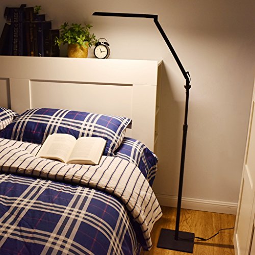 Preisvergleich Produktbild Moderne Beleuchtung LED-Stehleuchte, Modernes einfaches Wohnzimmer Schlafzimmer Nachttischlampe Vertikale Klavierleuchten Schwarze Augenschutzlampe Stehendes Licht ( Farbe : Schwarz )
