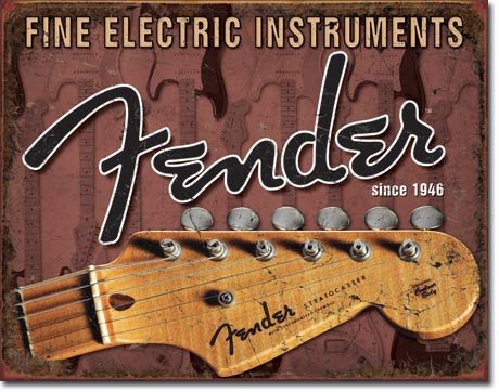 Fender Guitar Headstock Blechzeichen aus GB