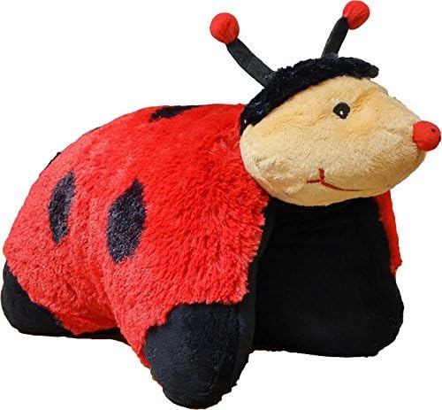 2-in-1 Plush Pet Cushion Animal Pillow 16" Soft Toy By PremierDropShop® (Ladybird)