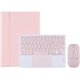 Microcase Samsung Galaxy Tab S6 Lite SM-P620 10.4 inch Tablet ile uyumlu Bluetooth Touchpad Klavye + Bluetooth Mouse + Standl