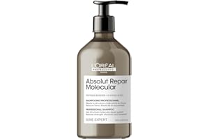 L’Oréal Professionnel, Champú Profesional Sin Sulfatos, Nutre en Profundidad, Repara Daños y Fortalece el Cabello, para Cabello Seco y Dañado, Fórmula Patentada, Absolut Repair Molecular, 500ml