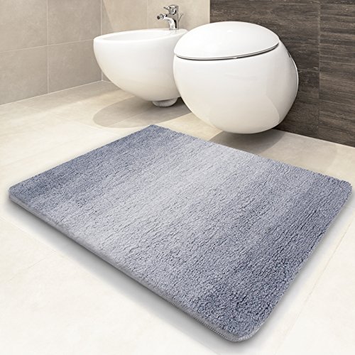 Badematte Ombre silbergrau | Hochflor Badteppiche zum Set kombinierbar | verschiedene Größen vom Durschmatte bis zur Wannenvorlage (70x120cm) - 8