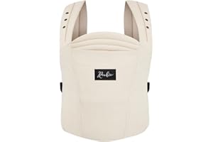 Rookie Babytrage ab Geburt - Ergonomisch, Bequem, Bio-Stoffe - Premium Elite Design - Baby Trage schnell & einfach angelegt - Baby carrier für Neugeborene bis 2 Jahre (Cord Ivory)
