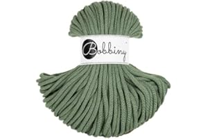 ‎REWU Premium Baumwoll-Flechtschnur - 5mm x 50m - Vielseitige Makramee-Kordel für Stricken, Weben, DIY-Basteln und Heimdekoration - Hochwertige Bunte Bastelschnur - Eucalyptus Green