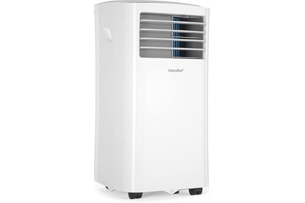Comfee Climatiseur Mobile Portable 9000 BTU/h 2,6kW, 3-EN-1 Refroidisseur Déshumidificateur Ventilateur, Follow me, Minuterie, Mode nuit, Pour salon et maison de 33㎡/88m³, MPPH-09CRN7, EEK A, R290