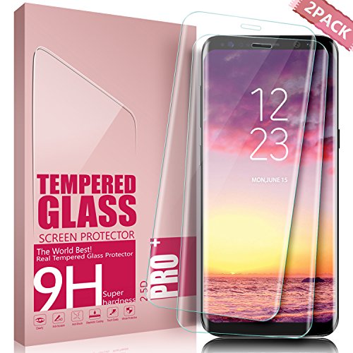 Protector de Pantalla Galaxy S8 Plus  Aonsen  2 Pack  3D Curvado Full Coverage Cristal Templado Protector de Pantalla Anti-rasgu  os Vidrio Templado Protector para Samsung Galaxy S8 Plus