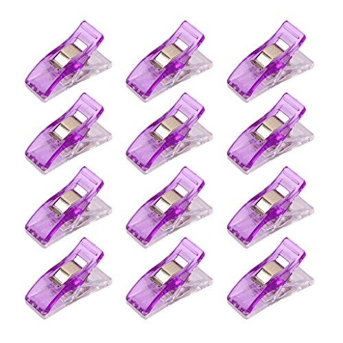 Generic 50 Stück Wonderclips Stoff Clips Klemmen Nähklammern Klammern 2.7x1cm – Lila - 5