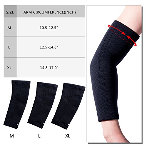 [Armstulpe] FREETOO Konpression unterarmbandage gestricktes Ellbogenbandage für Basketball Tennis und Badminton Arm Sleeve für Damen und Herren ist beide Arm gültig - 4