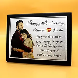 Ishika Creation Personalized Gift Wooden Photo Frame for Anniversary for Anniversary for Wife Husband Couple mom dad Sister Brother Friends (10 X 8 Inch - 18MM Thickness)