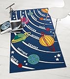 Flair Rugs Matrix Kiddy Planets Rug, Multi, 80 x 120 Cm