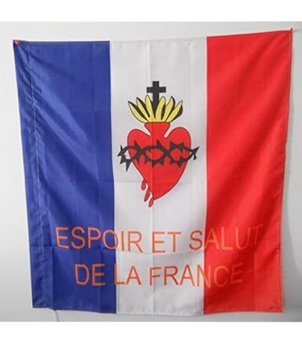 Drapeau Français Catholique Sacré Cœur De Jésus – 45x30cm, AZ FLAG, Neuf