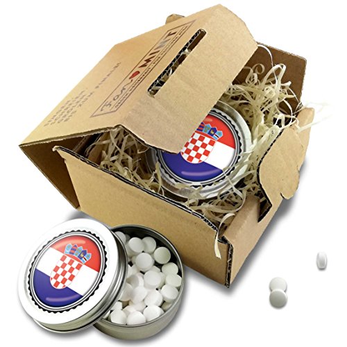 FAN MINT | 2er Set Pfefferminz Bonbons mit Kroatien Fahne | Fußball Fanartikel 2019 Kroatien
