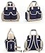 LCY Large 5pcs Backpack Baby Changing Bag 3 Carrying Options Dark Blue Dots