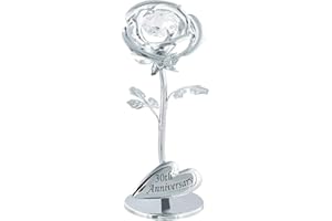 Haysom Interiors Modern 30th Anniversary Silver Plated Flower with Clear Swarovski Crystal Bead by Happy Homewares
